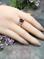 Alexandrite and Pearl Ring Handmade Wire Wrapped Ring in 14k Gold Filled or Sterling Silver