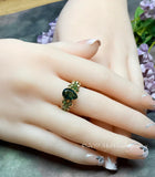 Hydrothermal Green Quartz, Emerald Green Hand Crafted Wire Wrapped Ring