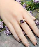 Alexandrite and Pearl Ring Handmade Wire Wrapped Ring in 14k Gold Filled or Sterling Silver