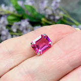 Rose Pink 2 Pcs Transparent Rhinestone, Swarovski Crystal 10x8mm, With Setting