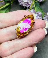 Genuine Swarovski Crystal, Amber Blush Navette 32x17mm Article 4227