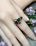 Mother's Ring, Family Birthstones Ring, Chakra Rainbow Ring, All Birthstone Colors, Made to Order