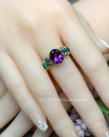 AAA Moroccan Amethyst Handmade Ring, Unique Engagement Ring in 14K GF, US Size 6.5