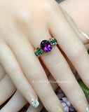 AAA Moroccan Amethyst Handmade Ring, Unique Engagement Ring in 14K GF, US Size 6.5