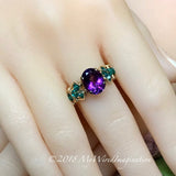 AAA Moroccan Amethyst Handmade Ring, Unique Engagement Ring in 14K GF, US Size 6.5