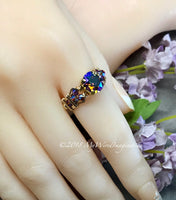 Starlight AB, Vintage Swarovski Crystal Handmade Ring 14K GF US Size 6.5