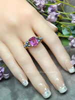 Pink Sapphire & Blue Pearl Handmade Ring Sterling Silver or 14K GF, Made to Order