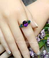 AAA Moroccan Amethyst Handmade Ring, Unique Engagement Ring in 14K GF, US Size 6.5