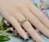 Mercury Mystic Topaz, Handmade Ring, Opalescent Mystic Topaz Ring, in 14K Gold US Size 5