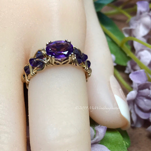 Natural Amethyst Ring/ Solid Sterling Silver/ 5ct Oval Cut Natural Purple  Amethyst, Silver Gothic Filigree custom Made Design84 - Etsy