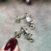 SOLID Sterling Silver, Navette Earring Post Settings with or without a Loop, Empty Settings