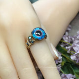 Handmade Glass Eye Handmade Ring, Unique Statement Ring, Made to Order in Sterling or 14K GF