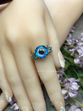 Handmade Glass Eye Handmade Ring, Unique Statement Ring, Made to Order in Sterling or 14K GF