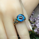 Handmade Glass Eye Handmade Ring, Unique Statement Ring, Made to Order in Sterling or 14K GF