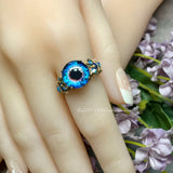 Handmade Glass Eye Handmade Ring, Unique Statement Ring, Made to Order in Sterling or 14K GF