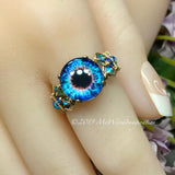 Handmade Glass Eye Handmade Ring, Unique Statement Ring, Made to Order in Sterling or 14K GF