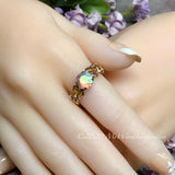 Swarovski Pastel Blush Rose AB Crystal Handmade Ring, Unique Engagement Ring