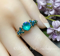 Laguna DeLite Ring, Genuine Swarovski Crystal, Handmade Ring, Made to Order