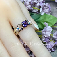Square Alexandrite Handmade Ring, Lab Grown Color Change Gemstone, June Birthstone