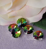 Vitrail Medium, Genuine Swarovski Crystal Rhinestone 14mm With Setting