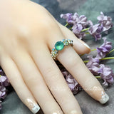 Silky Sage DeLite Ring, Genuine Swarovski Crystal, Handmade Ring, Summery Pale Green