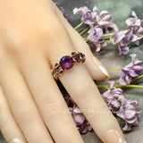 Burgundy-DeLite Ring, Genuine Swarovski Crystal, Handmade Ring, Deep Purple-Red-Fuchsia and Amethyst AB