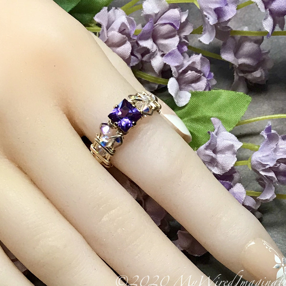 Square Alexandrite Handmade Ring, Lab Grown Color Change Gemstone, Jun ...