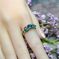 Petite Rainbow Mystic Topaz, Handmade Ring, Peacock Blue Mystic Topaz Ring, in 14K Gold or Sterling Silver