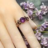 Burgundy-DeLite Ring, Genuine Swarovski Crystal, Handmade Ring, Deep Purple-Red-Fuchsia and Amethyst AB