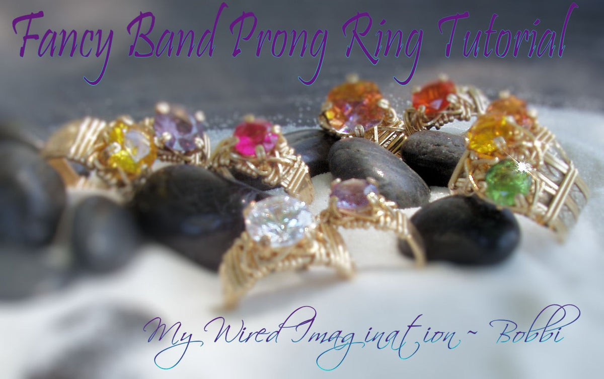 Fancy Band Prong Ring, Wire Wrap Jewelry Tutorial, Wire Wrap Ring Patt ...