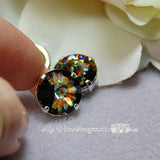 Peacock Eye 14mm Swarovski Crystal Rhinestone With Setting