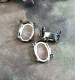 3pcs Silver or Gold Plated Settings, 14X10mm Oval, Article 4100, Crystal or Gemstone Sew On Setting