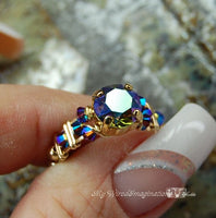 Starlight AB, Vintage Swarovski Crystal Handmade Ring 14K GF US Size 6.5