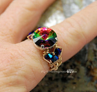 Vitrail Medium, Swarovski Crystal, Handmade Ring, 14K GF, Size 8.5