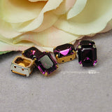 Amethyst Vintage Swarovski Crystal 12 x 10 mm Octagon GF 4610 With Settings