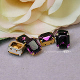 Amethyst Vintage Swarovski Crystal 12 x 10 mm Octagon GF 4610 With Settings
