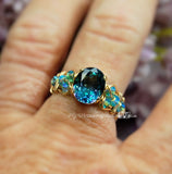 Peacock Rainbow Mystic Topaz Handmade Ring, VERY LAST in SS or 14KGF, Unique Engagement, Made to Order