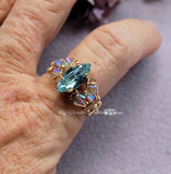 Swarovski Alexandrite Marquise, Handmade Ring, Color Change Crystal Ring, June Birthstone