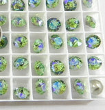 Peridot Shimmer, 8mm Swarovski Crystal Rhinestone With Setting