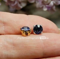 Tanzanite Purple, Vintage Swarovski Crystal, 30ss 6.25mm Crystal with Sew On Setting