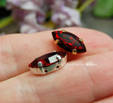 Siam Ruby Red, Swarovski 15x7mm Navette Marquise Shape with Setting