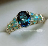Peacock Rainbow Mystic Topaz Handmade Ring, VERY LAST in SS or 14KGF, Unique Engagement, Made to Order
