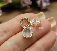 3 pcs, 10mm Silver or Gold Plated Sew On Settings for Swarovski 10mm 4470