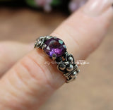 Alexandrite in Solid Sterling Silver, Handmade Ring, June Birthstone, Made to Order