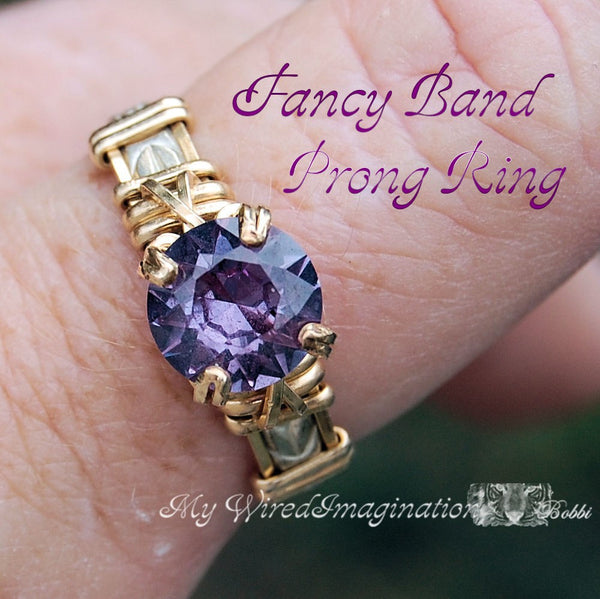 Wire Wrapped Wire Jewelry Patterns Fancy Band Prong Ring, Wire