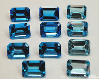 Swiss Blue Topaz, Genuine AAA 10X14 Faceted Swiss Blue Topaz, Emerald Cut Loose Gemstone