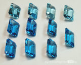 Swiss Blue Topaz, Genuine AAA 10X14 Faceted Swiss Blue Topaz, Emerald Cut Loose Gemstone