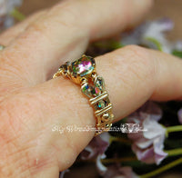 Petite Vintage Swarovski Vitrail Medium Crystal, Handmade Ring, 14K GF US Size 8