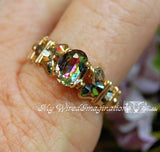 Petite Vintage Swarovski Vitrail Medium Crystal, Handmade Ring, 14K GF US Size 8