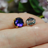 Heliotrope Rare Vintage Swarovski 8mm Art 2020 FlatBack With Setting Crystal Sew On Craft Supplies Jewelry Making